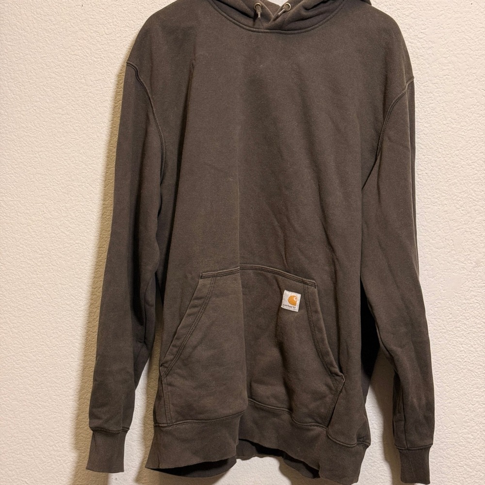 Carhartt Hoodie Rain Defender Loose Fit Mens Brown XL Tall Water Repellent